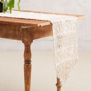 Anthropologie Handwoven Macrame Table Runner